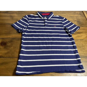 Vineyard Vines Men’s Blue White Striped Cotton Stretch Golf Polo Shirt Size S